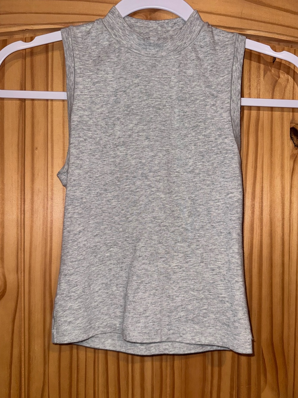 Skims Cotton Grey Jersey Mock Neck Tank